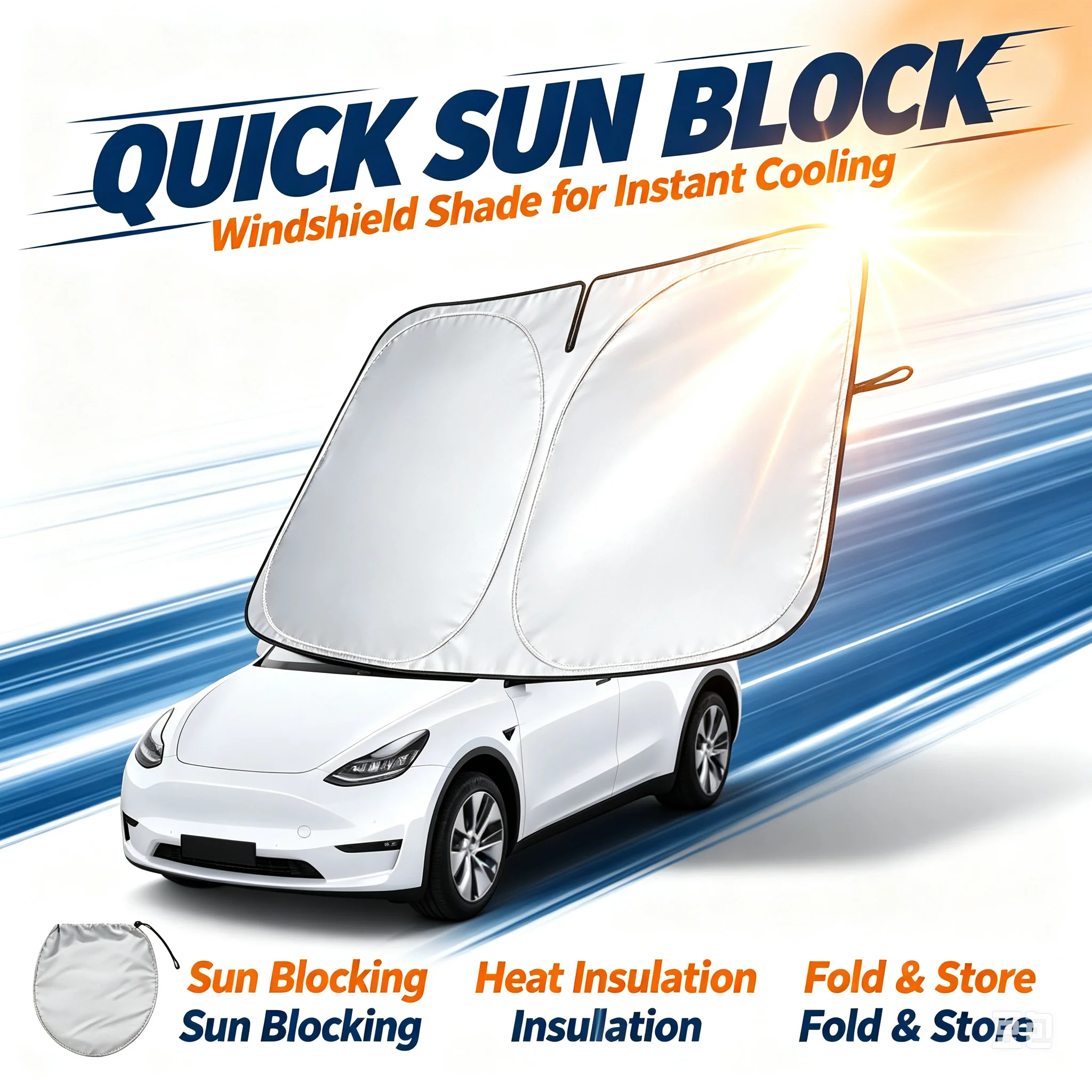 Car Sunshade Windshield Umbrella Foldable - Auto-Sonnenschutz UV-Reflektierender Windschutzscheiben-Schirm Vorderer Sonnenschutz Faltbarer