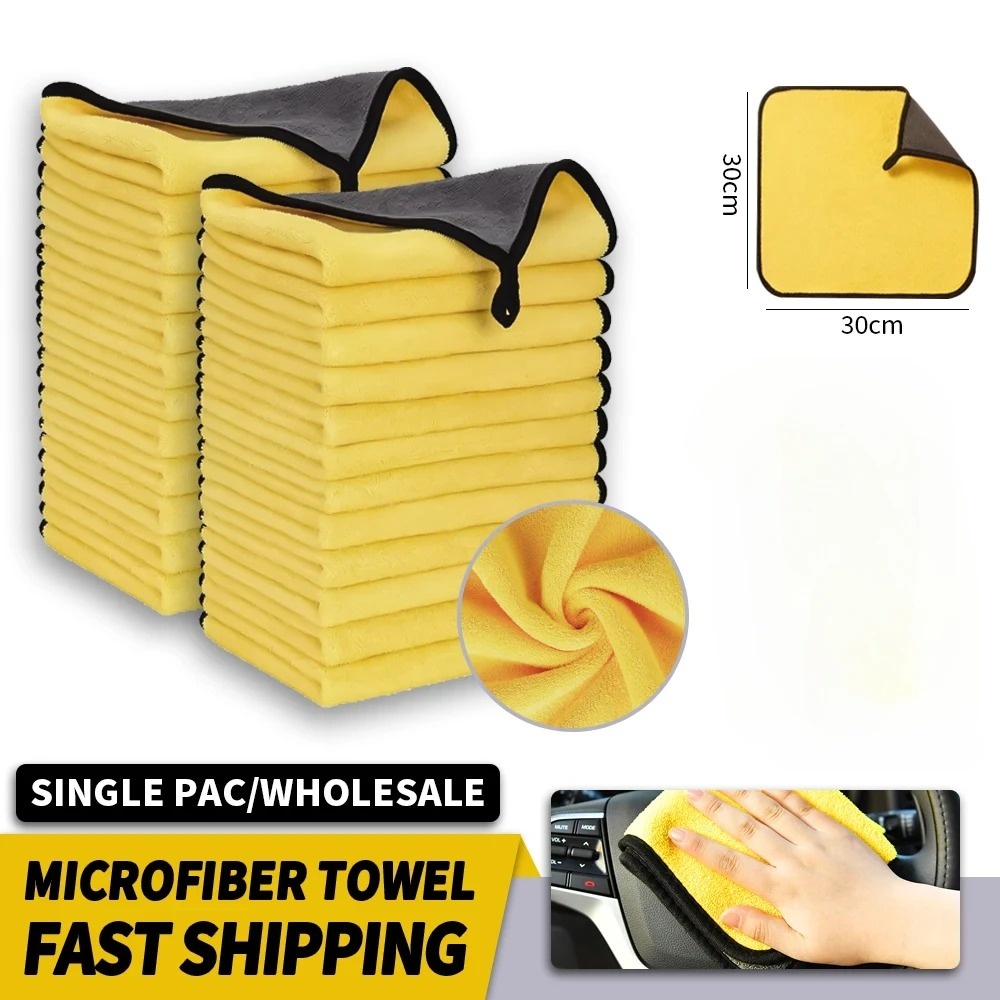 Microfiber Car Drying Towel Super Absorbent - Großhandel Doppelseitige Auto-Mikrofasertücher Super Saugfähige Wasch-