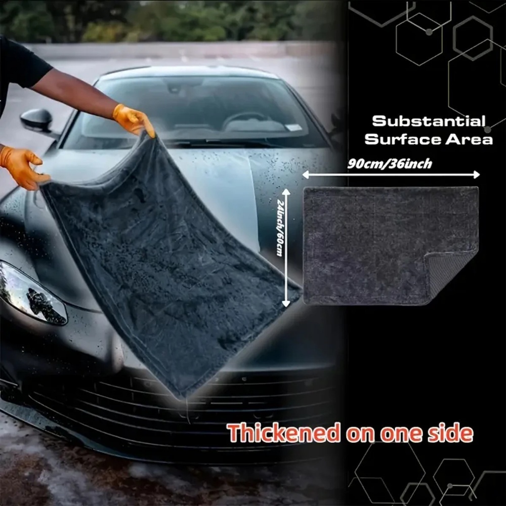 Microfiber Car Drying Towel Super Absorbent - Übergroßes Dunkelgraues Auto-Mikrofasertuch Stark Saugfähig Hocheffizientes