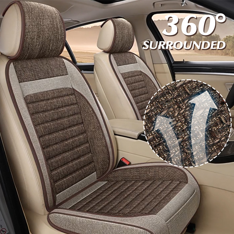 Leather Car Seat Covers Full Set Universal - Universelle Leinen-Autositzbezüge Komplettset 360° ° Surround