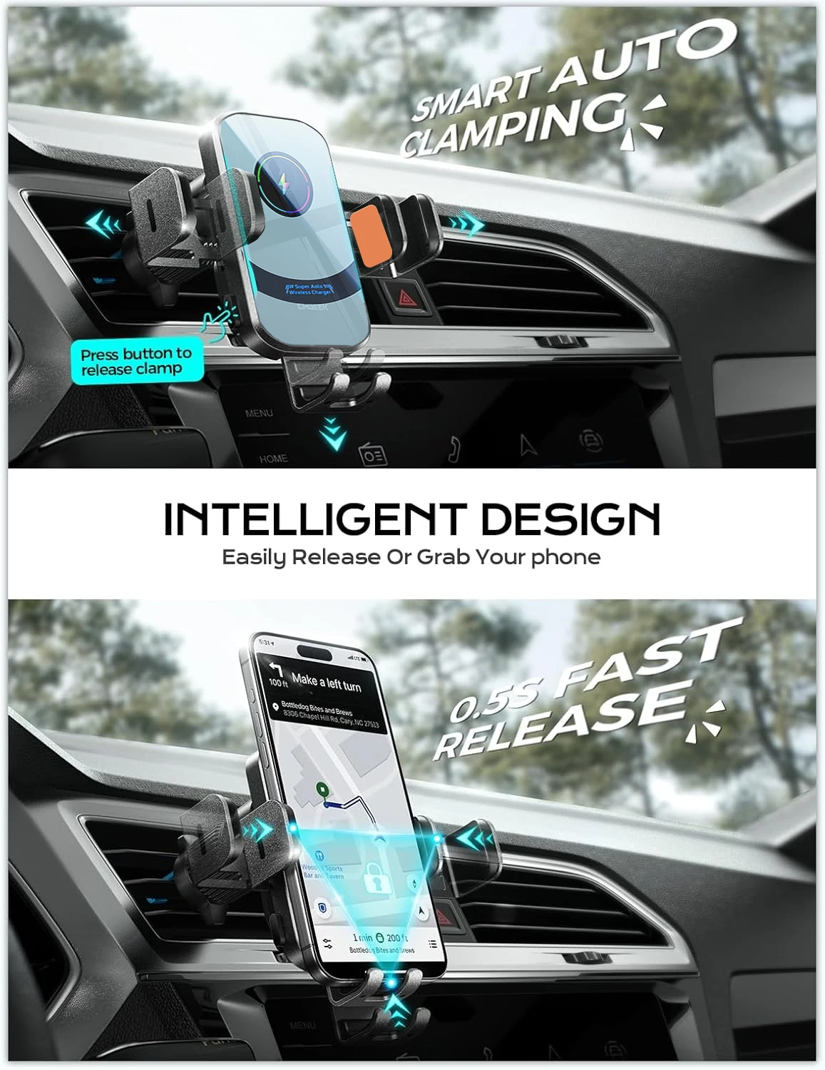 UYUXIO Drahtloses Autoladegerä – Magnetic Phone Holder For Car Vent Bewertung und Preis