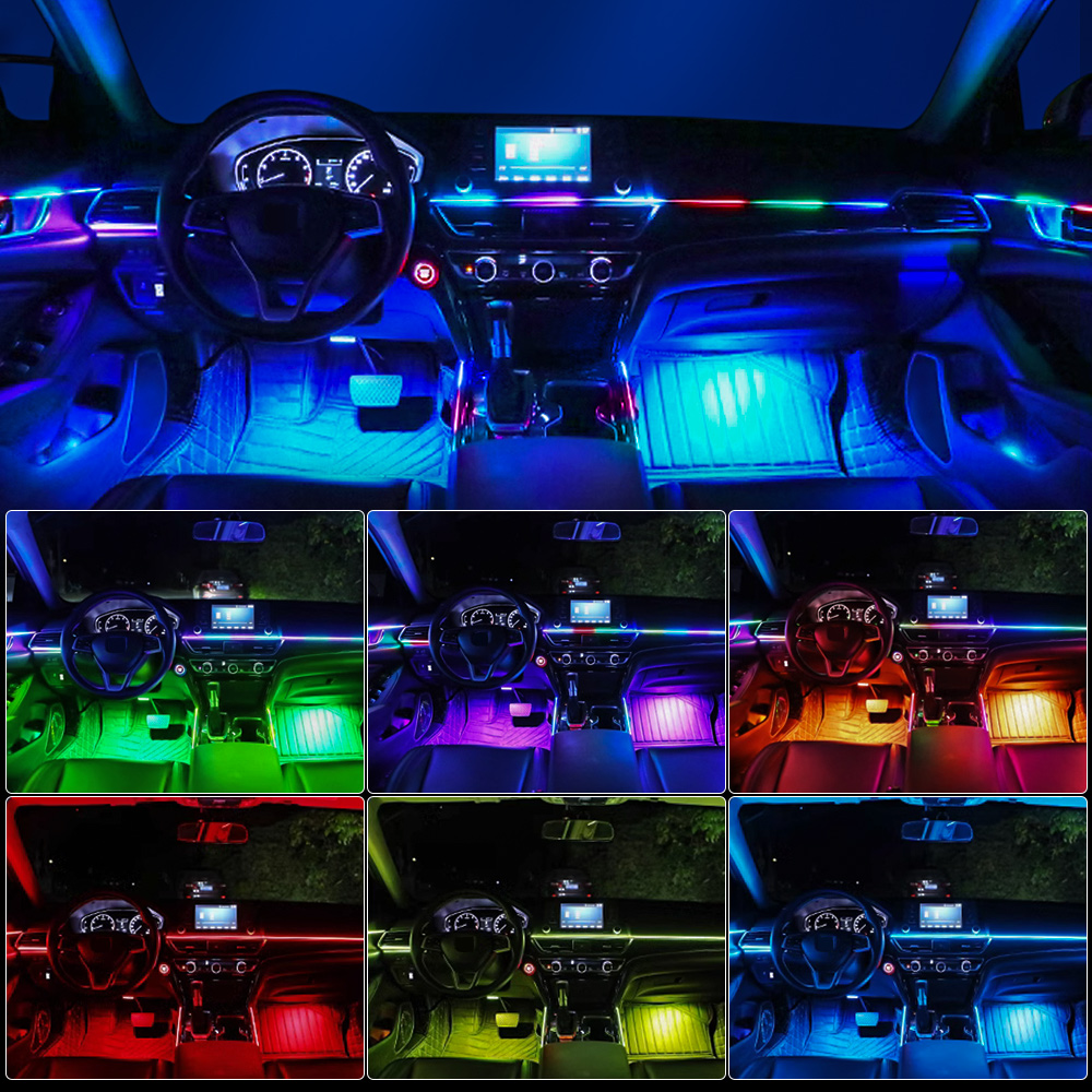 6/10/14/18 in 1 Auto Umgebungs – Led Ambient Interior Car Lights App Control Bewertung und Preis
