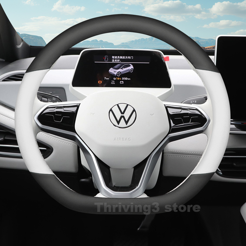 Leder-Lenkradbezug für Volkswa – Car Steering Wheel Cover Anti Slip Breathable Bewertung und Preis