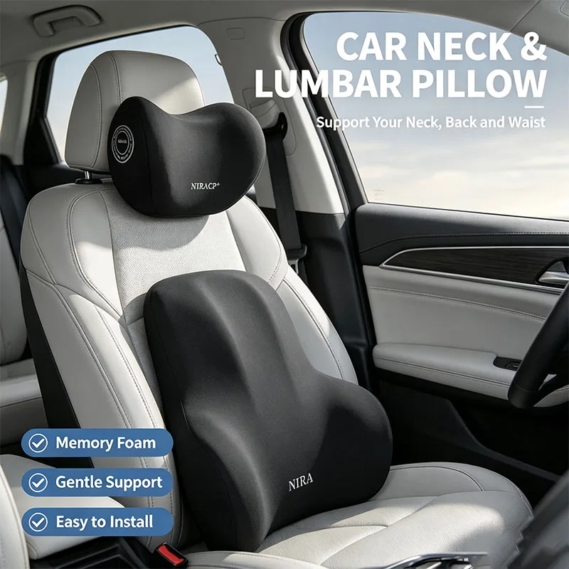 Neues Memory-Schaum-Nackenkiss – Memory Foam Car Neck Pillow Lumbar Support Bewertung und Preis