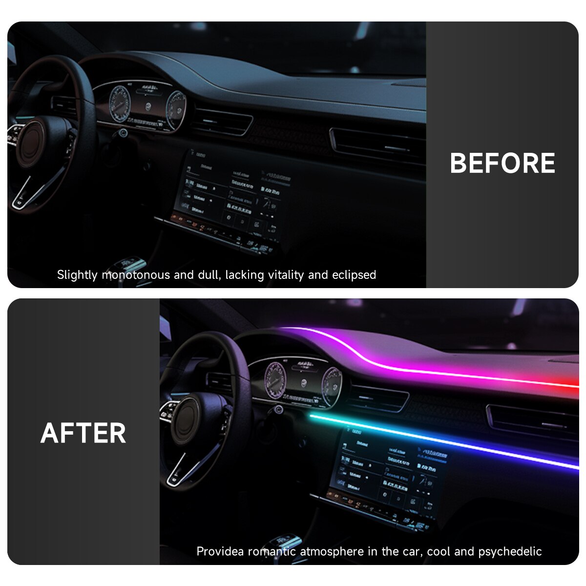 Auto LED Umgebungslicht USB 64 – Led Ambient Interior Car Lights App Control Bewertung und Preis