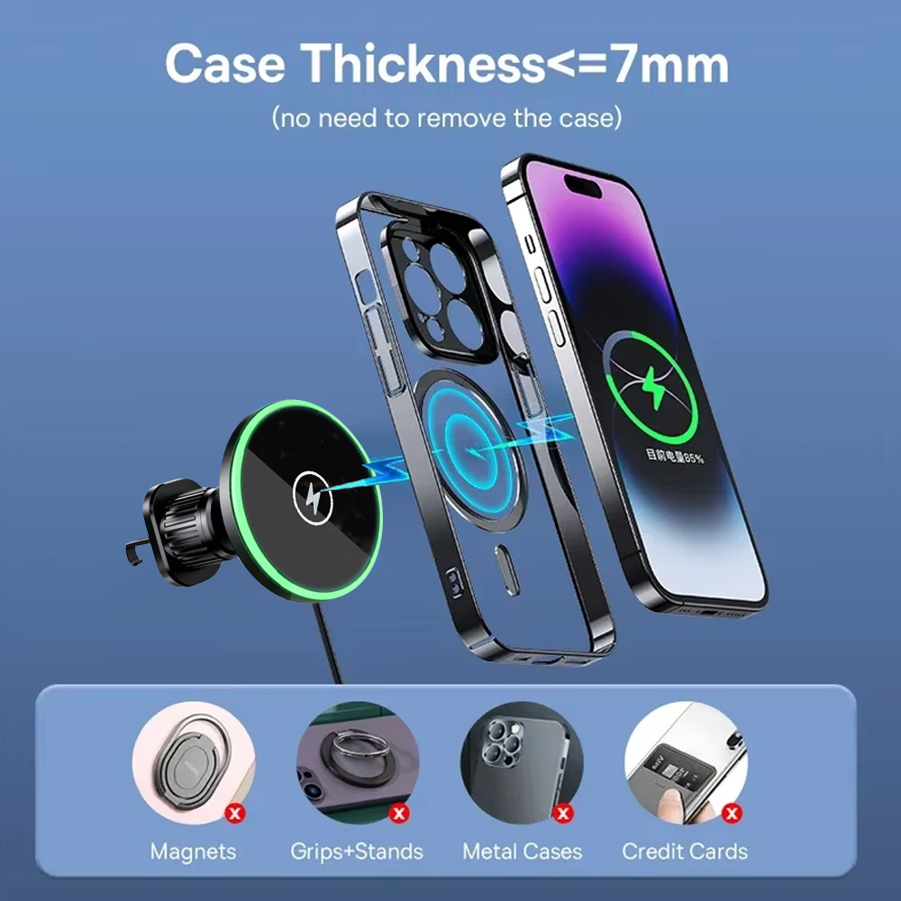 30W Schnelles Magnetisches Aut – Wireless Car Charger Mount Fast Charging Bewertung und Preis
