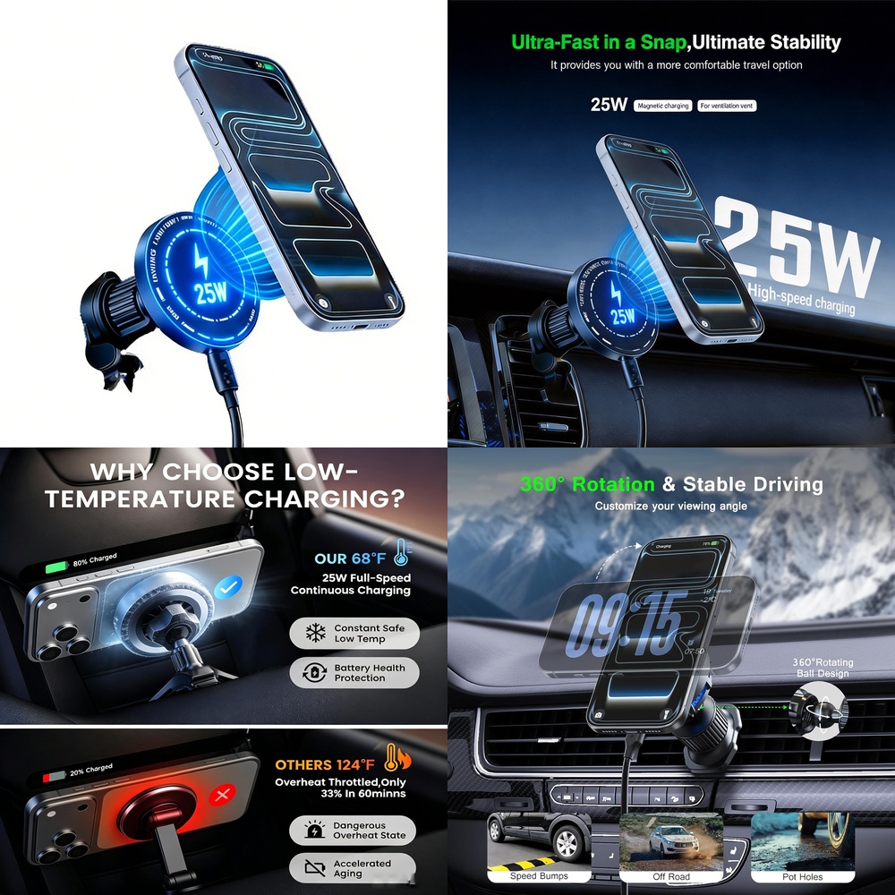 Leistungsstarkes 25W Magnetisc – Magnetic Phone Holder For Car Vent Bewertung und Preis