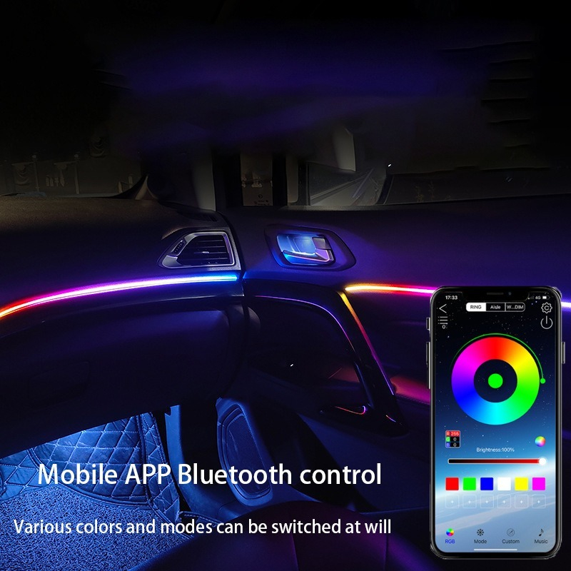 Auto-LED-Umgebungslicht, 64 Fa – Led Ambient Interior Car Lights App Control Bewertung und Preis