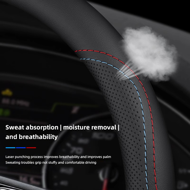 1 Stück Napa-Leder Lenkradbezu – Car Steering Wheel Cover Anti Slip Breathable Bewertung und Preis